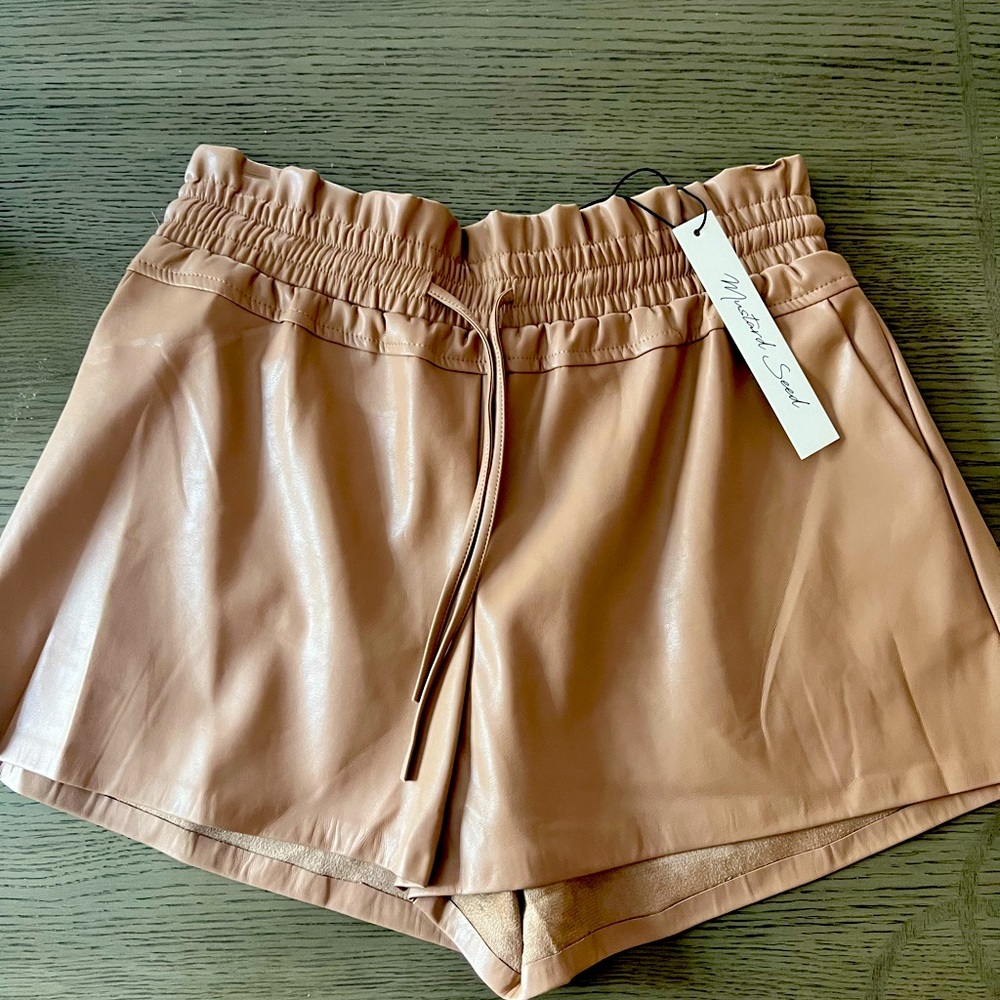 Faux leather shorts. NWT.